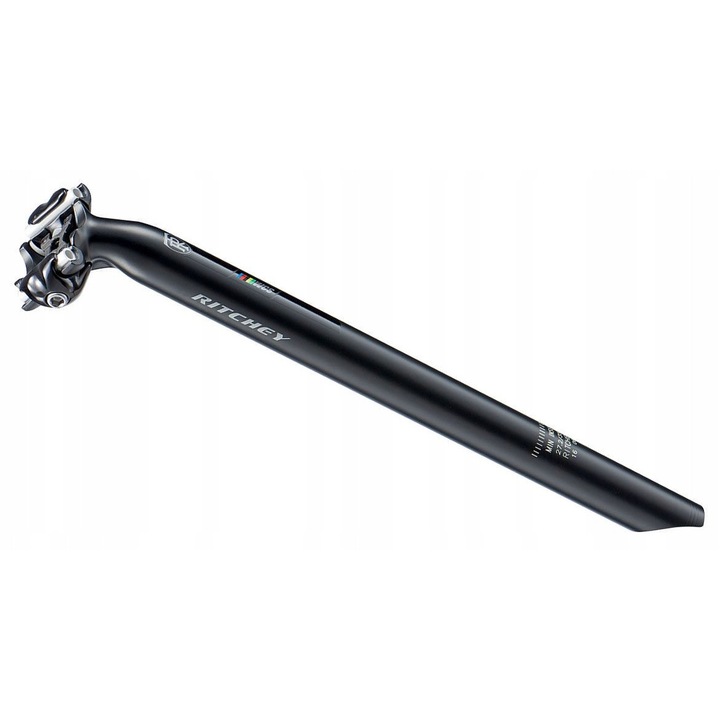 Колче за седалка / седалка Ritchey WCS 1-Bolt, странично захващане (1-болт), 3D кован TR741 алуминий, 31.6mm x 400mm, отместване 20mm, черно