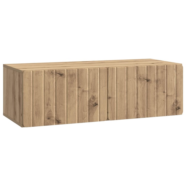 Oglinda TV montata pe perete vidaXL, Stejar Artizanal 98 x 41 x 30 cm