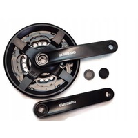Angrenaj (pedalier) Shimano FC-TY301, 3 foi 42-34-24, brate aluminiu 170 mm, montare pe patrat, negru, set complet