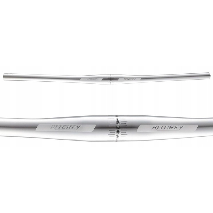 Ghidon MTB Ritchey Classic Flat, aluminiu 6061 double-butted, diametru prindere 31.8 mm, latime 560 mm, argintiu lucios