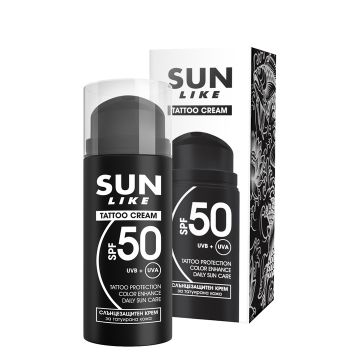 Cremă de protecție solară pentru tatuaje Sun Like, SPF50, 100 ml