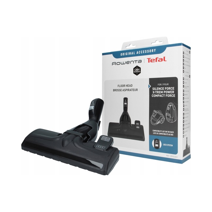 Perie combi Rowenta ZR904801 cu comutator podea-covor, perii sintetici retragabili, negru, 36mm