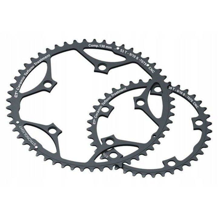 Foaie angrenaj Stronglight CT2 S interioara, AL 7075-T6, 38T, 5x110mm, compatibil Shimano/FSA/Stronglight, negru