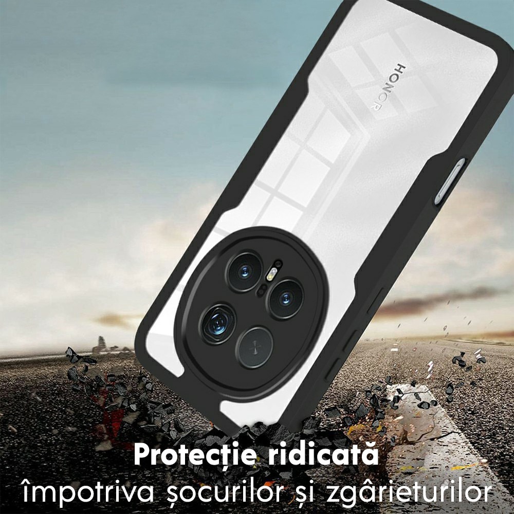 Husa pentru Honor Magic 8 Pro DaDen® ColorVerse 360, Antisoc, Protectie completa spate-ecran, Negru
