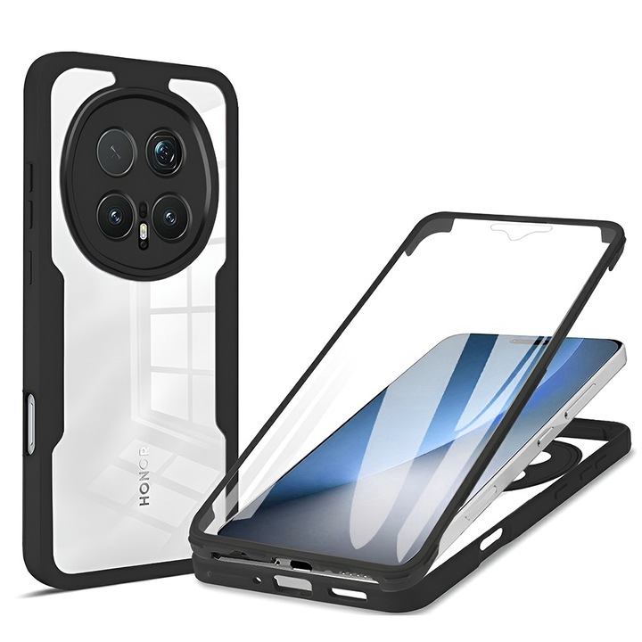 Husa pentru Honor Magic 8 Pro DaDen® ColorVerse 360, Antisoc, Protectie completa spate-ecran, Negru