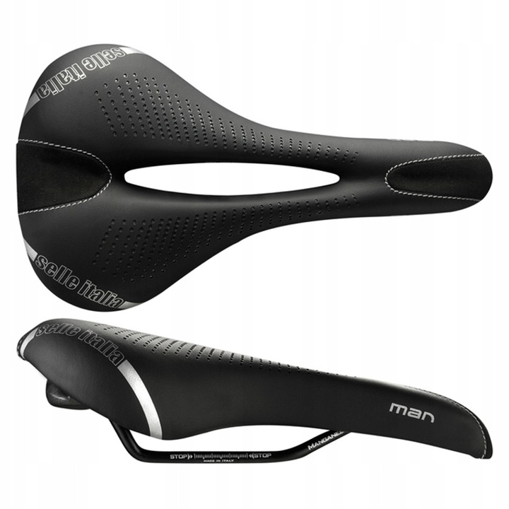 Selle Italia, седло за велосипед от фибра-тек с гел поток и амортисьор, Man Gel Flow L2, черно, L2