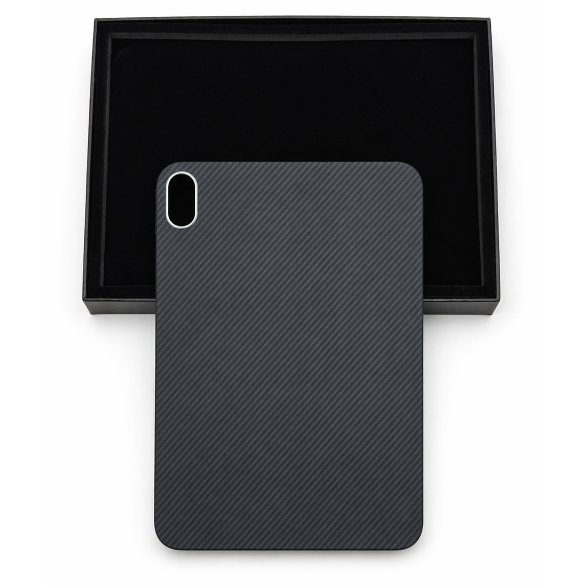 Husa magnetica pentru iPad Mini 6, tip Kevlar, design slim, finisaj carbon, 8.3"