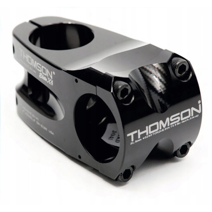 Thomson Elite X4 kormányszár, 7005 CNC alumínium, 0° szög, 31,8mm befogás, fekete, 60mm