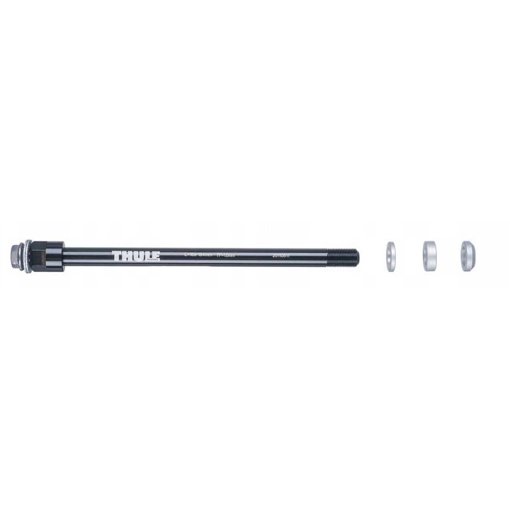 Adapter átmenő tengely Thule M12 x 1.0 169-184 mm lapos, M12 x 1.0 tengelyekhez, 3 mm-es, 6 mm-es lapos és 6 mm-es kúpos távtartókkal, fekete/ezüst, 1 szett