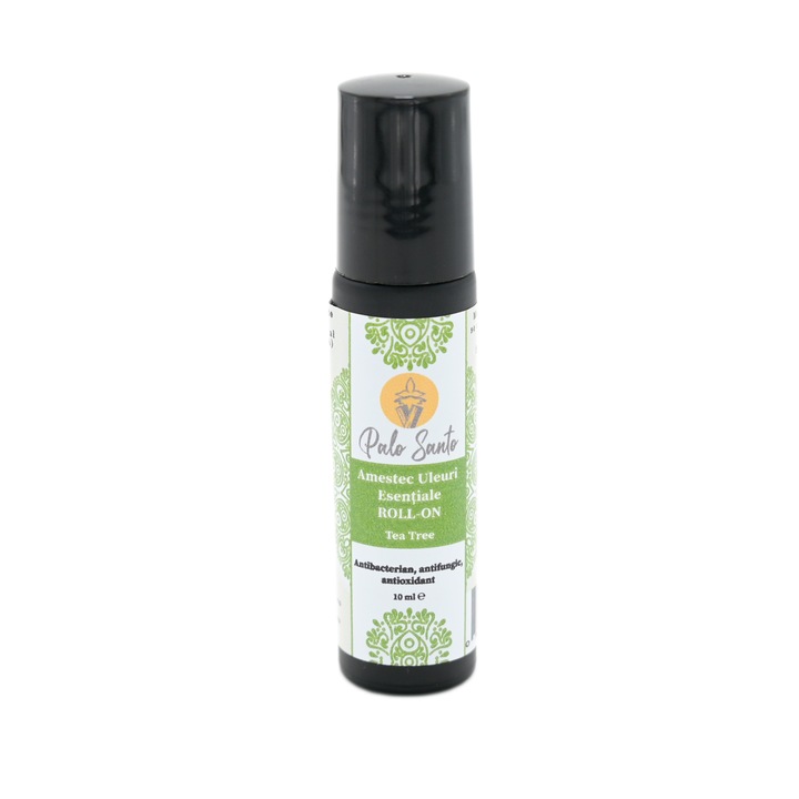 Amestec uleiuri esentiale roll-on, Palo Santo, Tea Tree, 10ml, antibacterian, antifungic