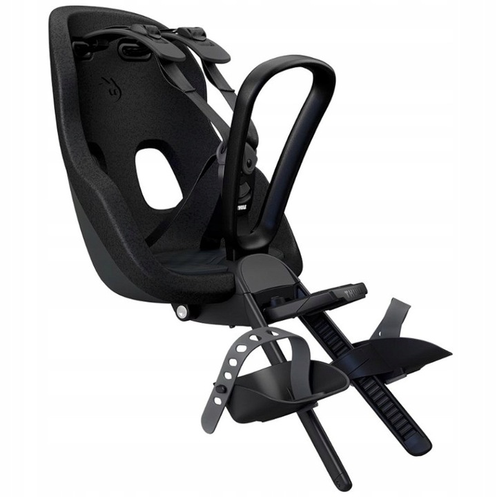 Thule Yepp Nexxt 2 Mini gyermek első kerékpülés, 5 pontos biztonsági öv mágneses csattal, párnázott ülés, Fekete, 15 kg-ig