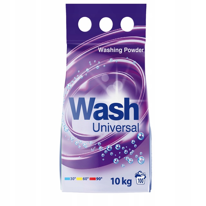 Wash univerzális mosópor, kézi és gépi mosáshoz, enzimekkel és szappannal, friss illat, 10 kg