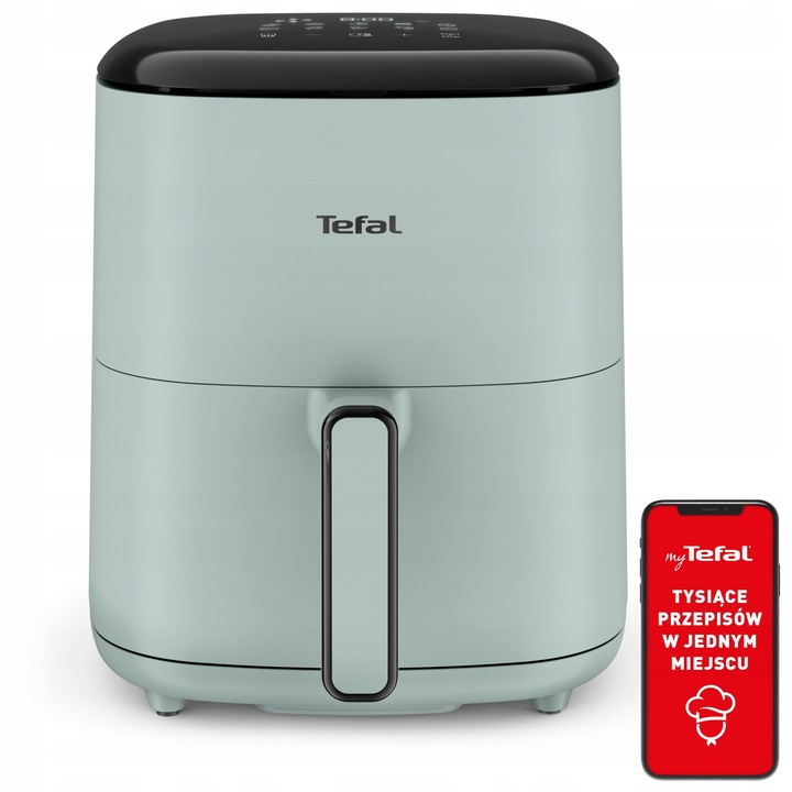Légkeveréses fritőz, 5 l, 1550 W, Eukaliptusz, 10 automata program