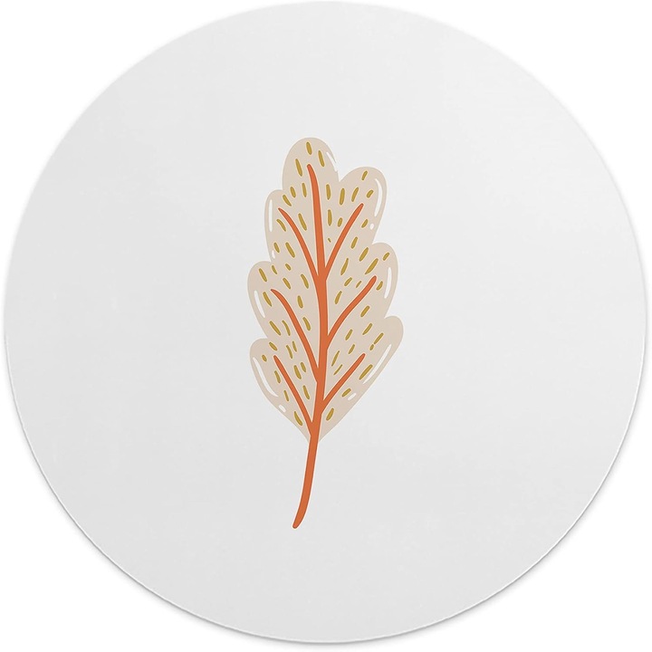 Mousepad Rotund 22 cm – Eleganta Naturala cu Design Frunza Boho-Chic