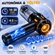 IBESPHERE 4 in 1 hordozható porszívó – Gyors tisztítás autóban és otthon, 20000 PA, 90000 RPM kefe nélküli motor, 100W, 6000mAh akkumulátor 30 perc üzemidővel, 3 sebesség, 9 tartozék + újrafelhasználható HEPA szűrő, szívó- és fúvó funkció, fekete-arany