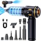 Aspirator Portabil 4-in-1, IBESPHERE™ – Curatenie Rapida in Masina si Acasa, Putere 20000 PA, Motor Brushless 90000 RPM, 100W, Baterie 6000mAh cu Autonomie 30min, 3 Viteze, 9 Accesorii + Filtru HEPA Reutilizabil, Functii Aspirare & Suflare, Negru-Auriu