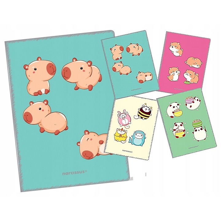 A4 füzet Narcissus KAWAII, 60 oldal, polipropilén borító, kockás, szegéllyel