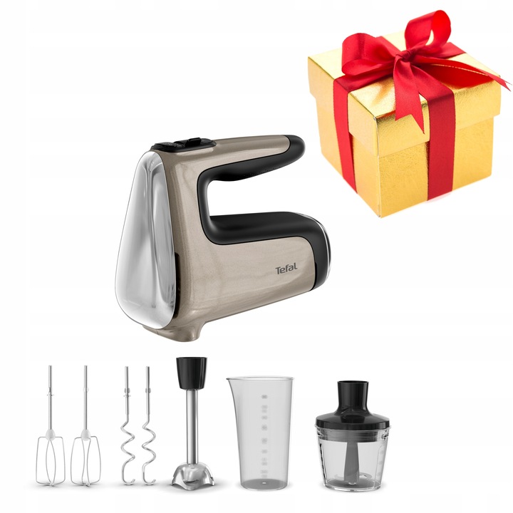 Миксер 4в1 Tefal Powermix Silence, 850W, 6 скорости, розов, 800мл
