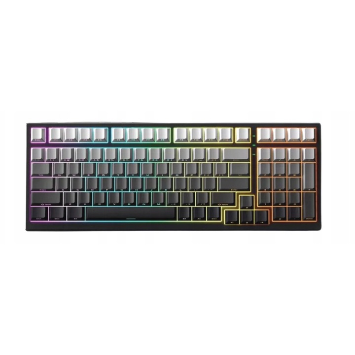 XINMENG X98 Pro V2 Tri-Mode mechanikus billentyűzet, hot-swap 5-tűs, RGB gradiens, USB-C/2.4GHz/Bluetooth 5.1, PBT billentyűsapkák, gradiens fekete, 98 billentyű