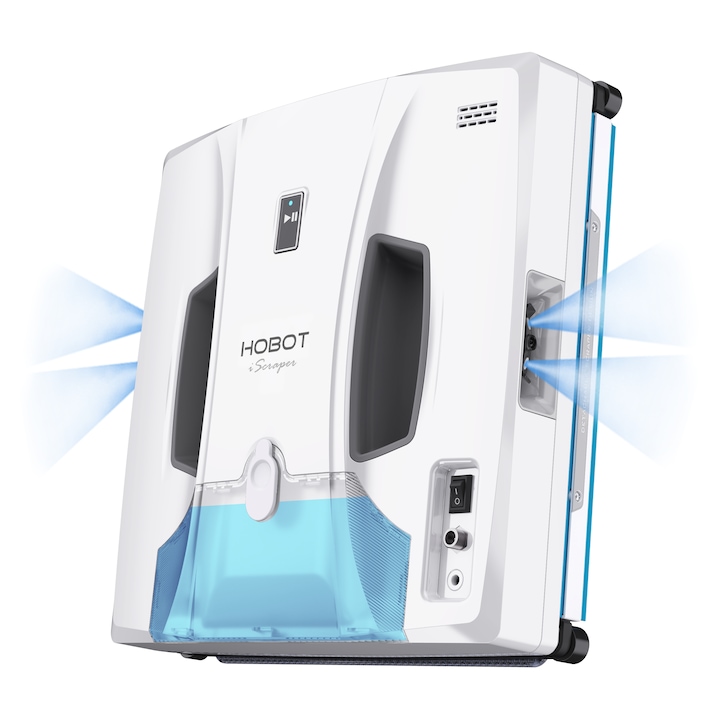 HOBOT SP10 ablakmosó robot, az egyetlen gumilapátokkal felszerelt, nyommentes tisztításhoz, 4 üzemmód, kettős permetezés és telefonos alkalmazás