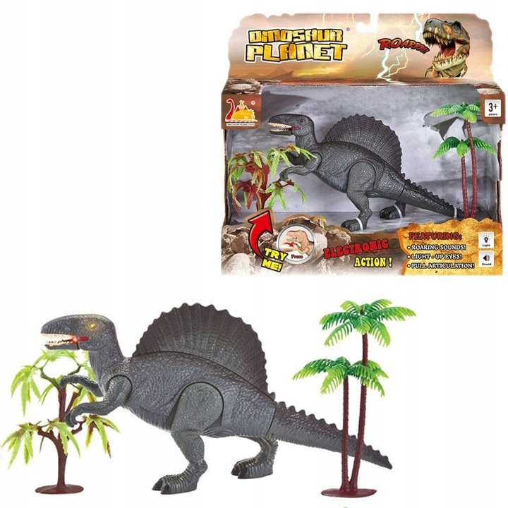 Dinoszaurusz figura elemmel, Askato, 23x16.5cm, hang- és fényeffektusok, 3+ év