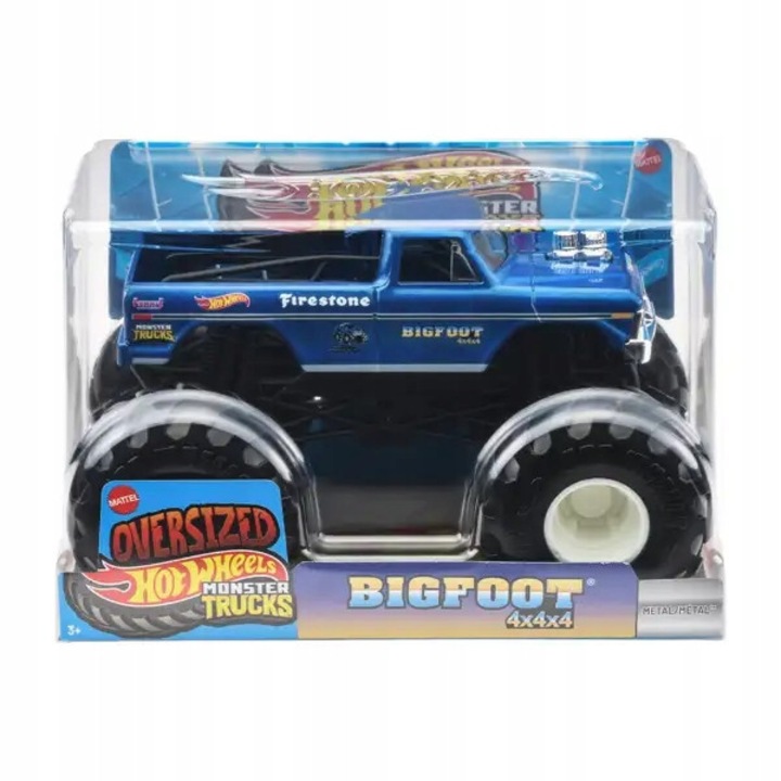 Hot Wheels autó szett, Big Foot 4x4x4, 19cm, többszínű, 3+ év
