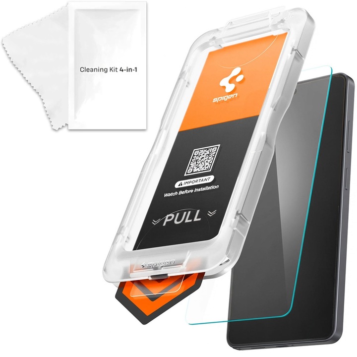 Folie protectie Spigen Glas.tR EZ Fit Pro pentru Samsung Galaxy S26 Ultra, transparent, 9H, set cu aplicator si stergator