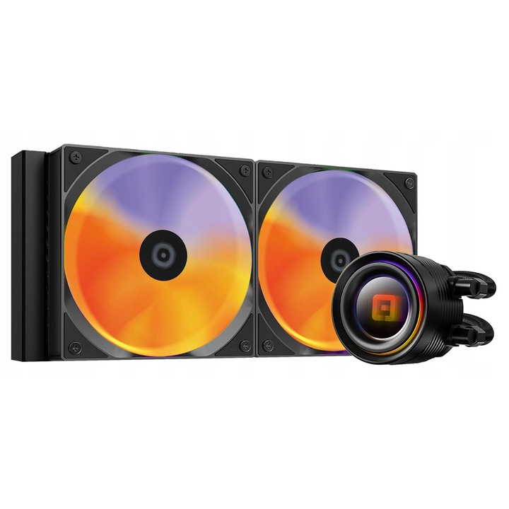 SMX Hayate 280 ARGB vízhűtés, 2 db 140mm ventilátor, fekete, 311x140x27mm