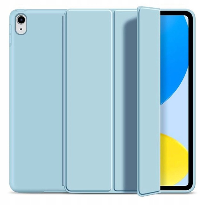 Tech-Protect tok iPad 10.9 2022-hez, Sky Blue, ökológiai bőrből, automatikus ébresztés funkcióval, 1 db-os szett.