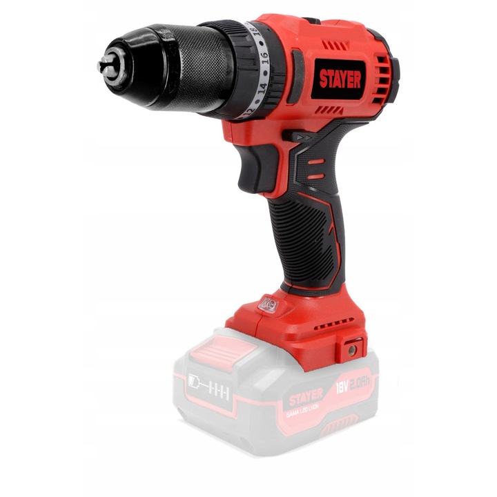 Masina de gaurit si insurubat cu percutie, Stayer, 18V, 50Nm, 2x5Ah, cu valiza sistematica