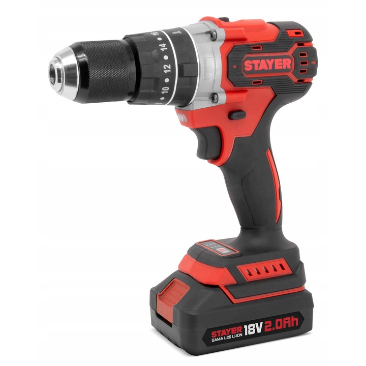 Masina de gaurit si insurubat Stayer PBL-70-L2025 18V, 70Nm, 2x5Ah, cu motor fara perii, in cutie sistem TSTAK