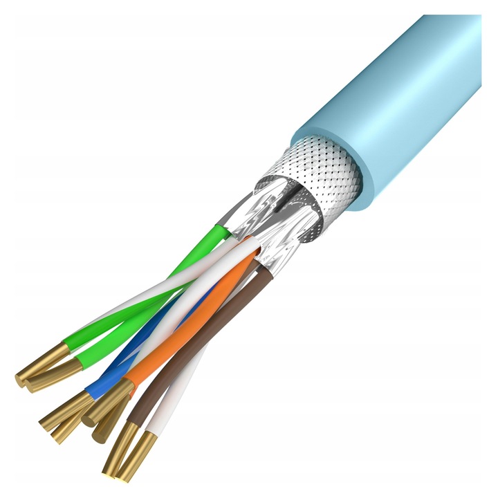 Cabluri de retea Unitek Cat. 6a S/FTP 305m, gri, 1 Gbps, set cu spula