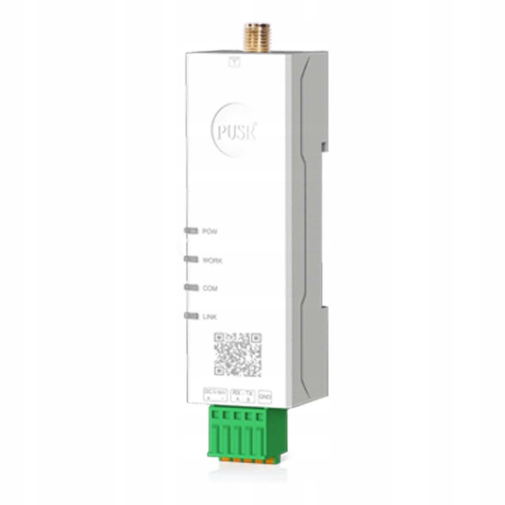 USR-DR162 média konverter RS232-ről WiFi-re, kétsávos 2.4GHz és 5.8GHz, DIN sínre szerelhető, méretek 74x24x22mm