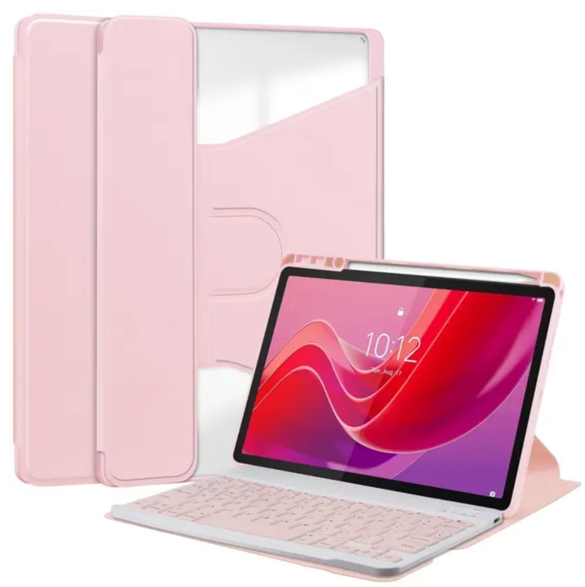 Husa tableta cu tastatura Bluetooth EtuiTab pentru Lenovo Idea Tab ZAFR0378PL 11", roz, 18mm grosime, functie suport