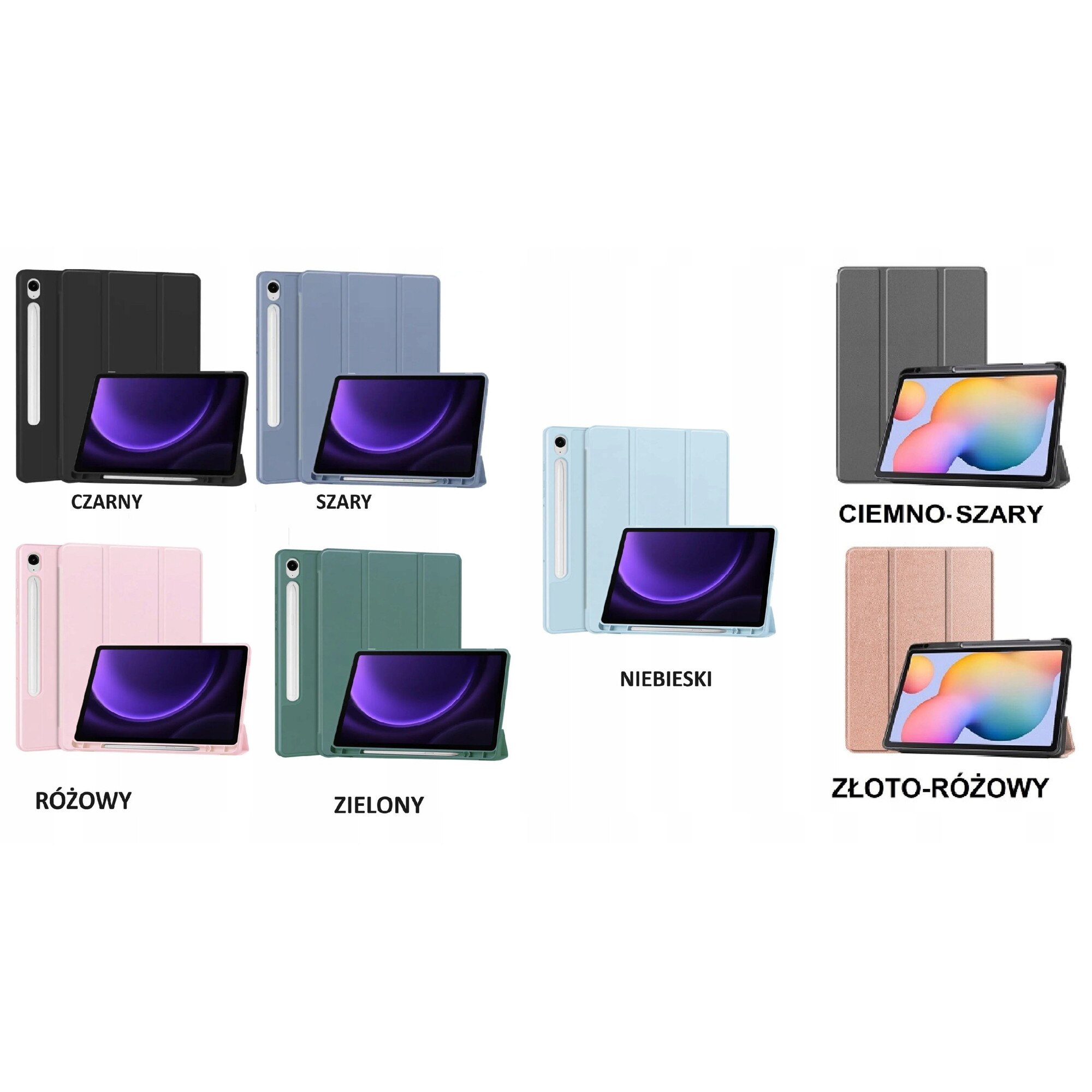 Husa tableta EtuiTab pentru Samsung Galaxy Tab S10 Lite 10.9", set cu rysik si sticla de protectie, ecologica, neagra