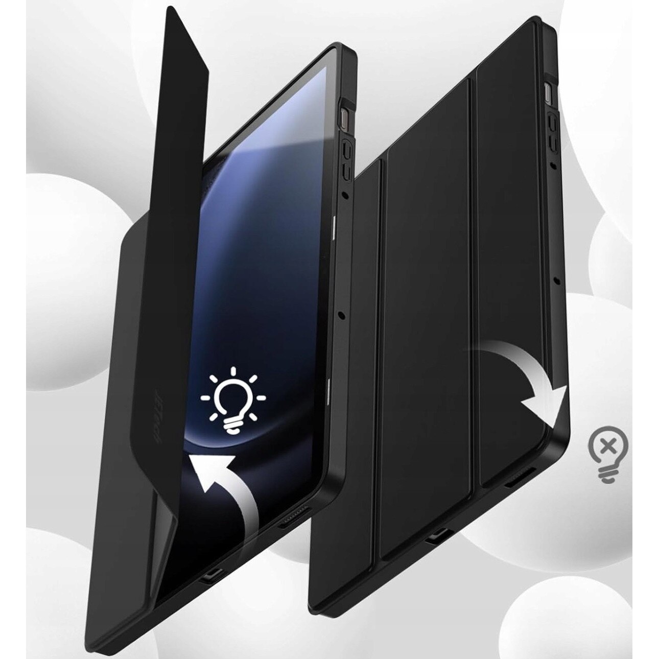 Husa tableta EtuiTab pentru Samsung Galaxy Tab S10 Lite 10.9", set cu rysik si sticla de protectie, ecologica, neagra