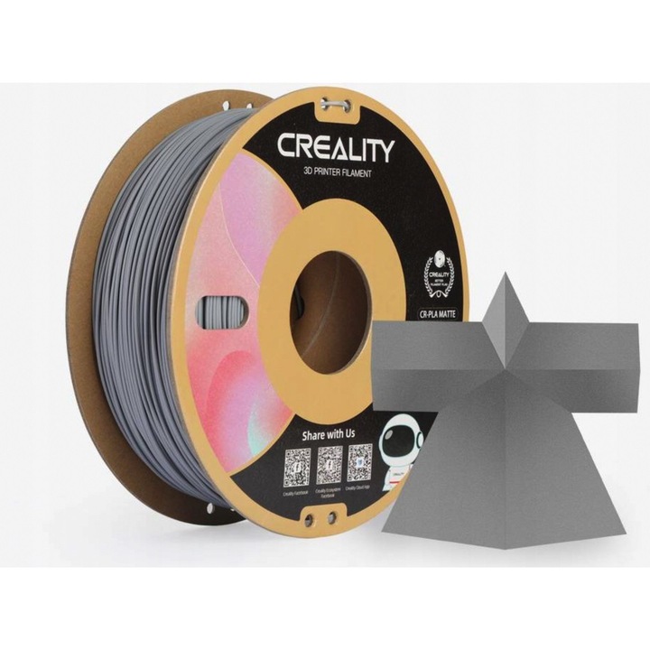Creality CR-PLA Matte 3D nyomtatószál 1,75mm, szürke, 1kg