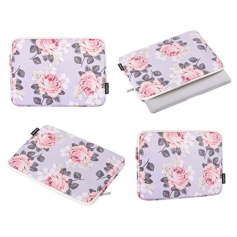 Etui laptop, EtuiTab, model flower, waterproof, negru, 35x25,5x3,5cm