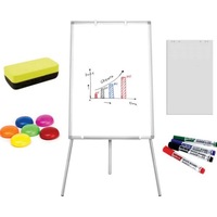 Set Flipchart magnetic Extra, 70x100 cm, inaltime ajustabila + hartie flipchart, markere, burete, magneti, 5 ani Garantie