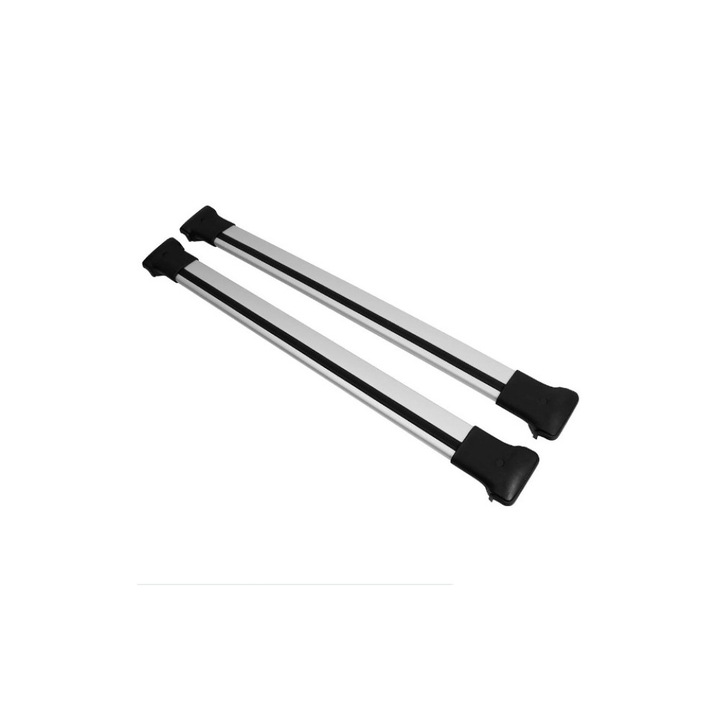 Set Bare Portbagaj Transversale Aerodinamice compatibile Dacia Duster II (2018-2024), Aluminiu Anodizat, Slot T, Montaj pe Bare Ridicate, Argintiu
