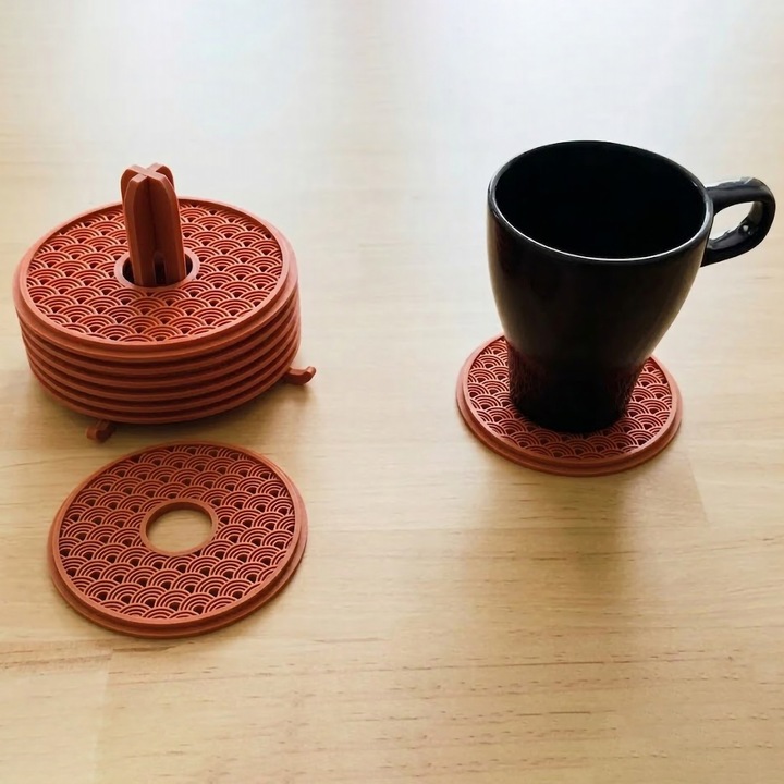 Set 6 x Coaster - Suport Rotund Pahare Design Japonez