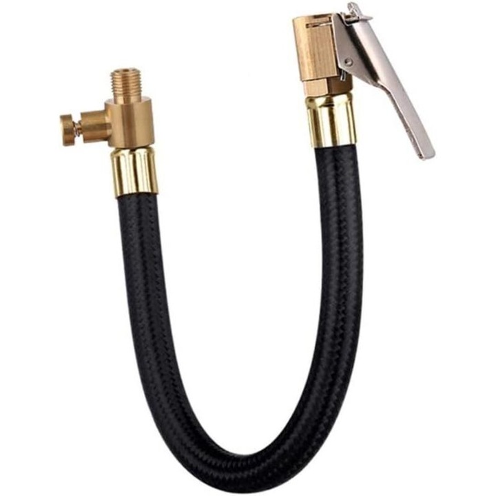 Furtun de umflare anvelope, 60cm, cauciuc, pentru valve auto si biciclete