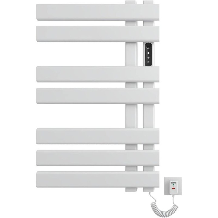 Calorifer electric pentru prosoape, 720x450mm, cu temperatura constanta, display LED, economisire energie, ajustabil, alb