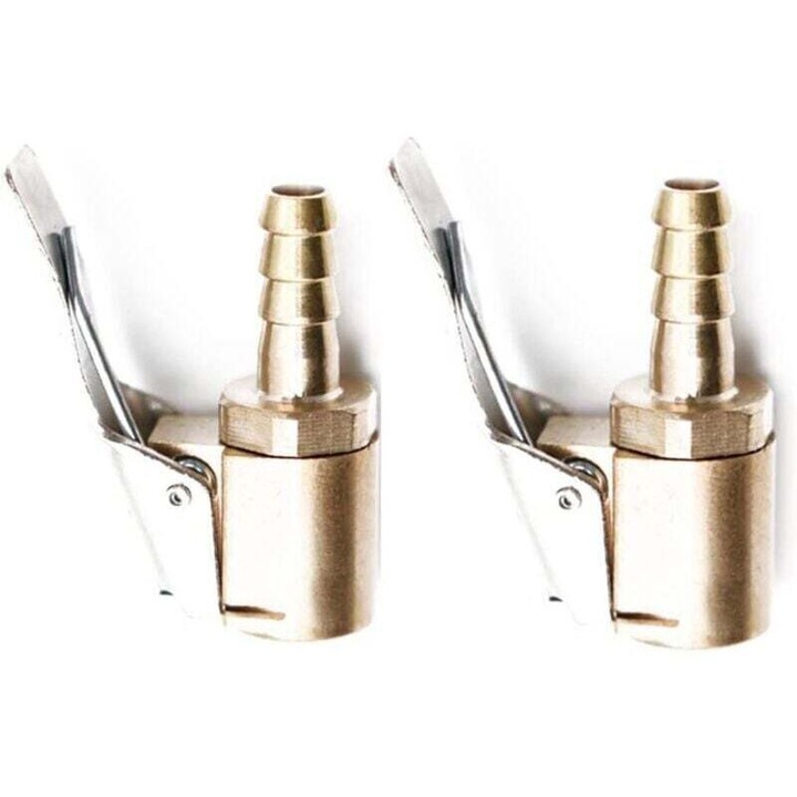 Adaptor supapa pentru anvelope auto 6mm/8mm, set 2 bucati, din alama, pentru pompa de aer