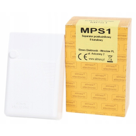 Elmes MPS1 8 csatornás szeparátor, 1A/24VDC, 0,5A/125VAC, 78x58x15mm