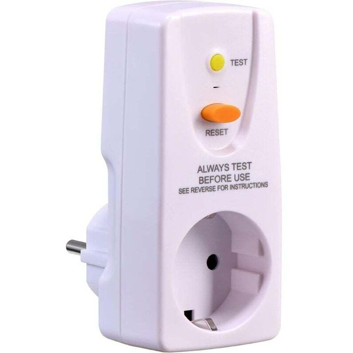 Priza intermediara 16A cu protectie la socuri, 220-250V, 10mA, pentru uz casnic si birou, culoare neagra