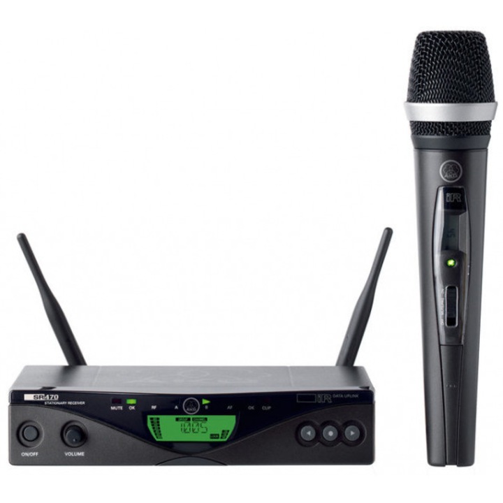 AKG WMS470 D5 vezeték nélküli mikrofon szett, 2 csatornás, 35-20000 Hz, fekete, méretek 200x44x190mm