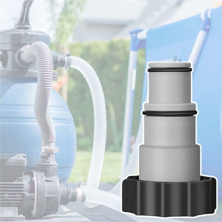 Medence szivattyú tömlő adapter, 32/38mm, tömítőgyűrűvel, 7x7x10cm