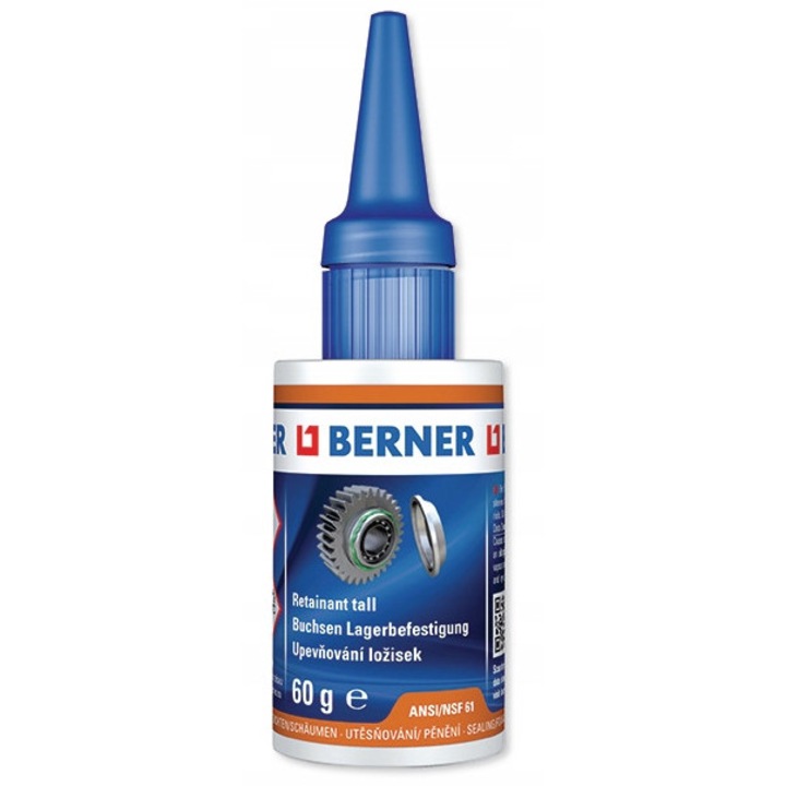 Adeziv pentru rulmenti Berner 60g, rezistent la temperaturi scazute, rezistent la ulei, certificat NSF P1