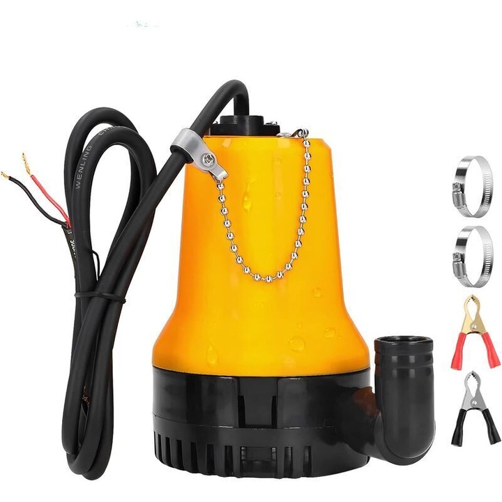 Pompa submersibila apa 12V 50W, 4200L/H, portabila, 10x16cm